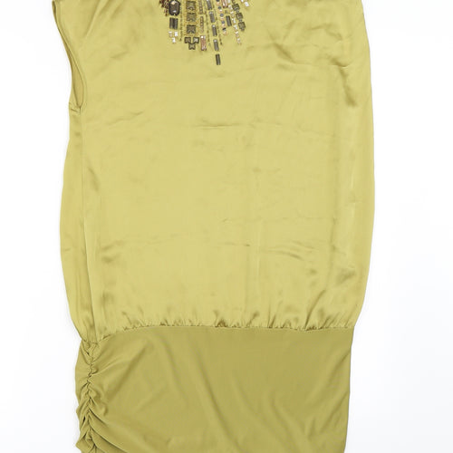 NEXT Womens Green  Satin Tunic Blouse Size 10