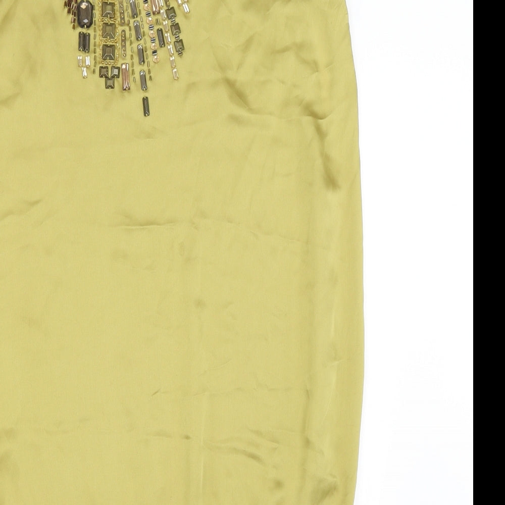 NEXT Womens Green  Satin Tunic Blouse Size 10