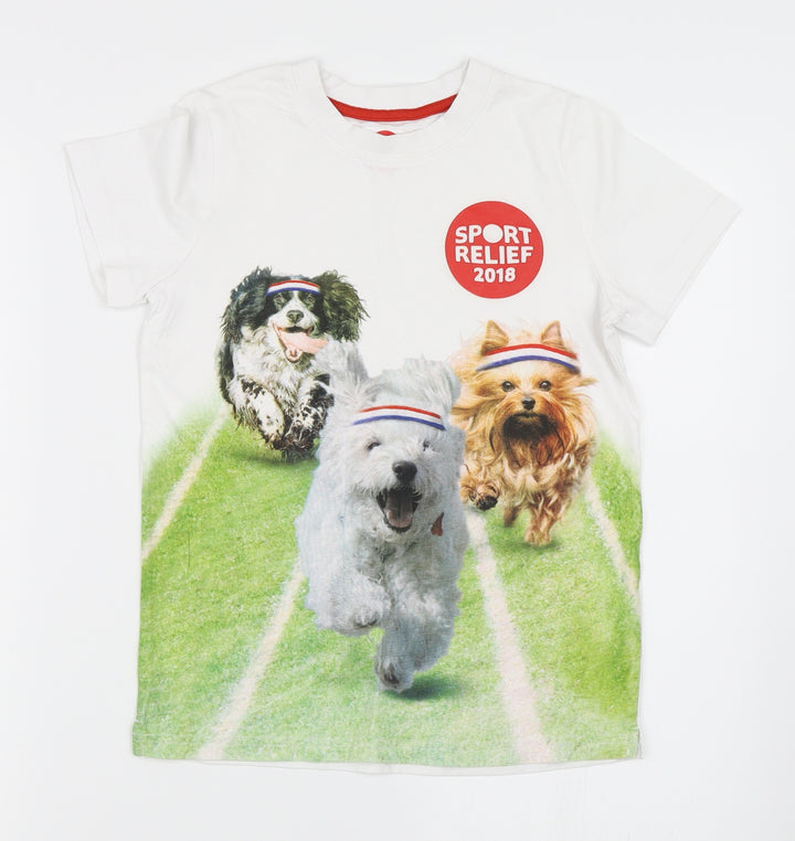 Preworn Boys White Basic T-Shirt Size 9-10 Years - sport relief 2018