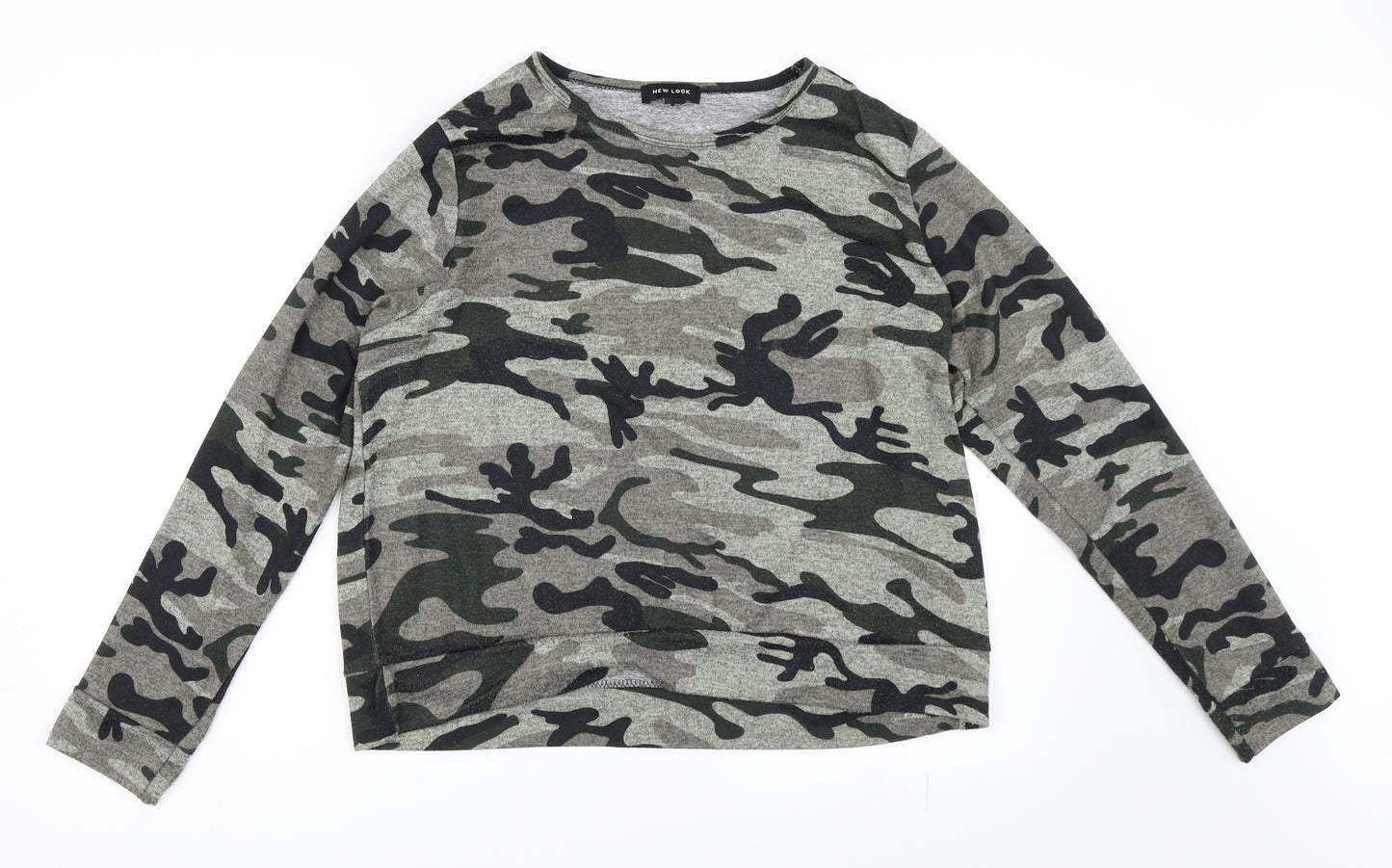 New Look Womens Green Camouflage  Pullover Jumper Size L