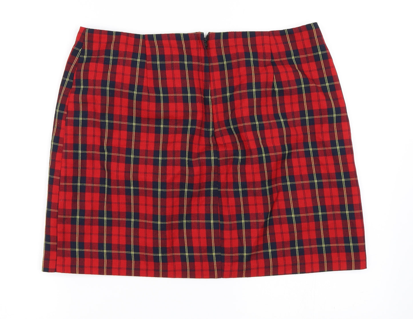 New Look Womens Red Check  Mini Skirt Size 14