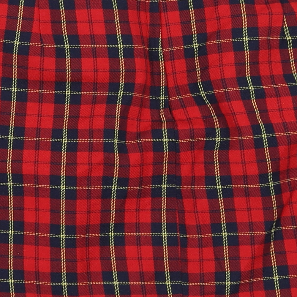 New Look Womens Red Check  Mini Skirt Size 14