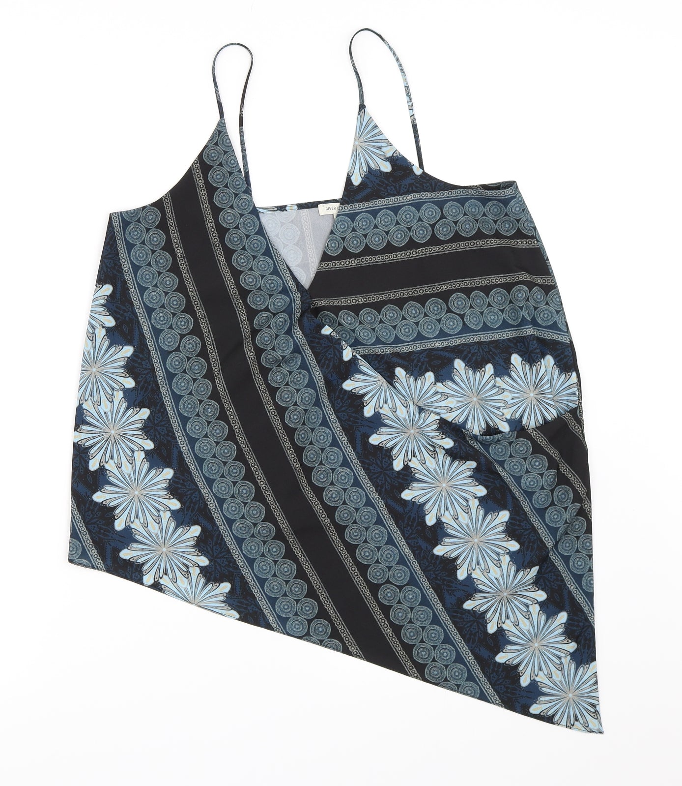 River Island Womens Blue Geometric  Camisole Blouse Size 10