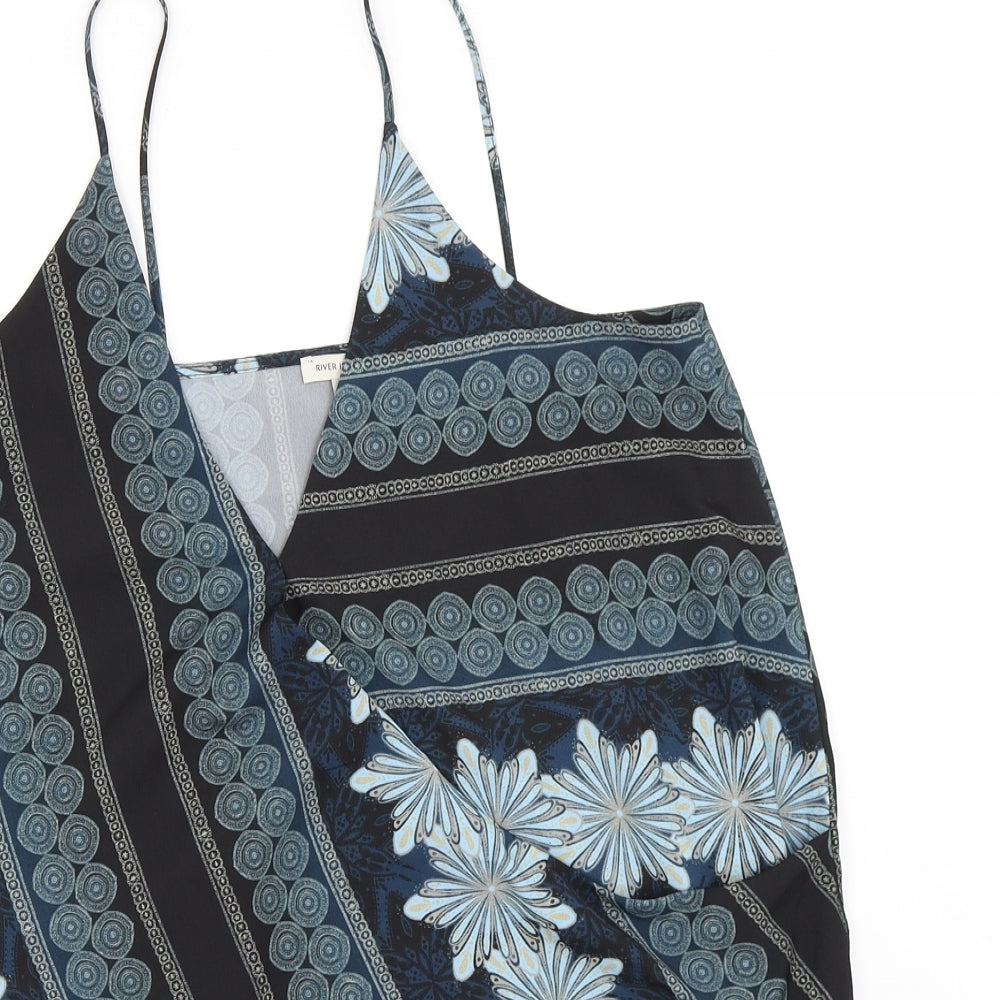 River Island Womens Blue Geometric  Camisole Blouse Size 10