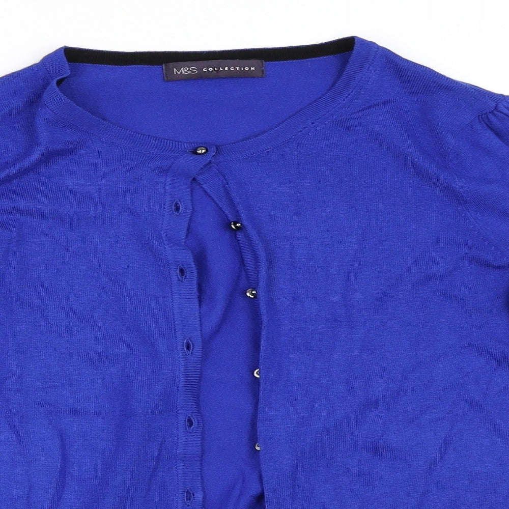Marks and Spencer Womens Blue   Cardigan Jumper Size 10