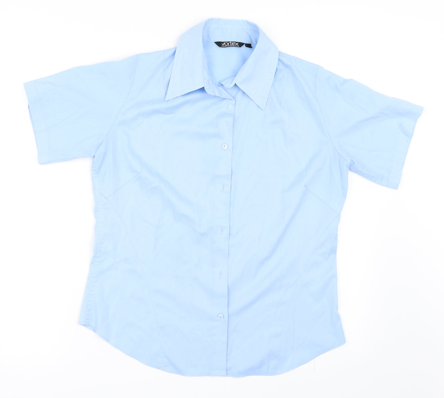 Vortex Womens Blue   Basic Button-Up Size 10