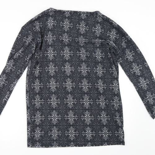 Marks and Spencer Womens Blue Geometric  Pullover Jumper Size 10