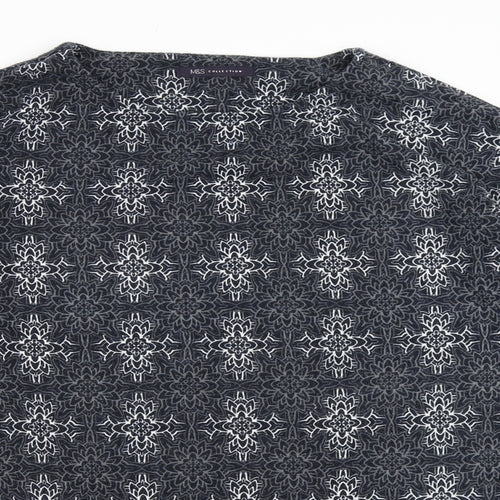 Marks and Spencer Womens Blue Geometric  Pullover Jumper Size 10