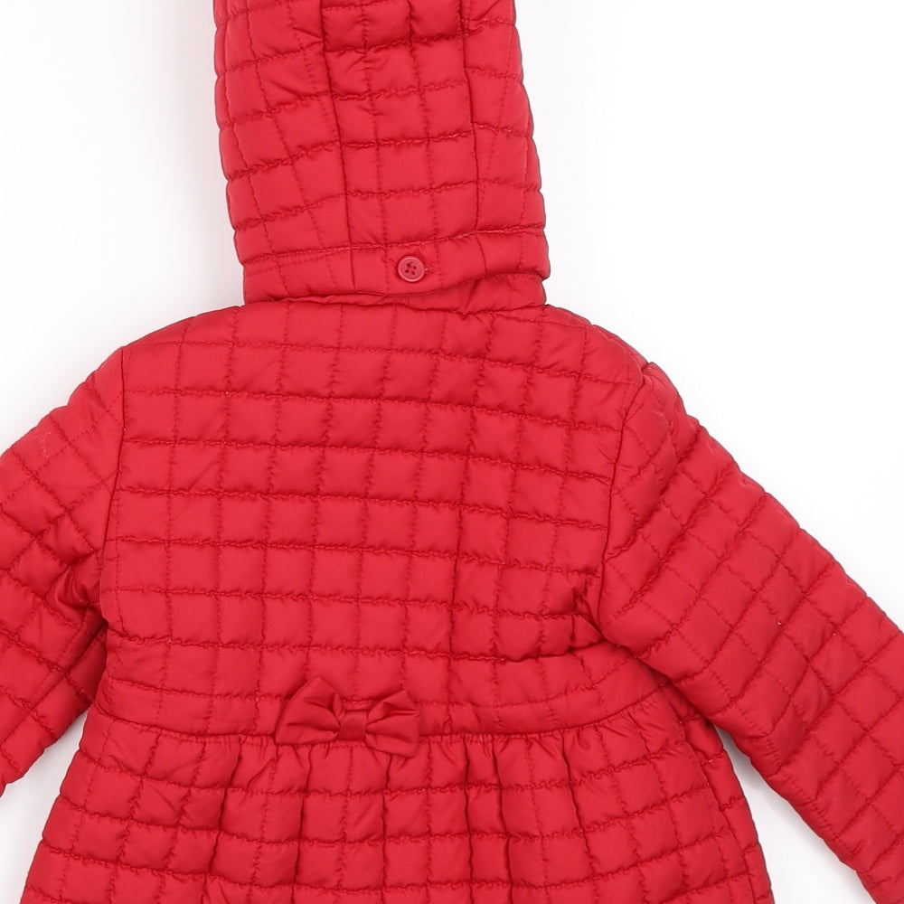 Jasper Conran Girls Red   Quilted Coat Size 18-24 Months