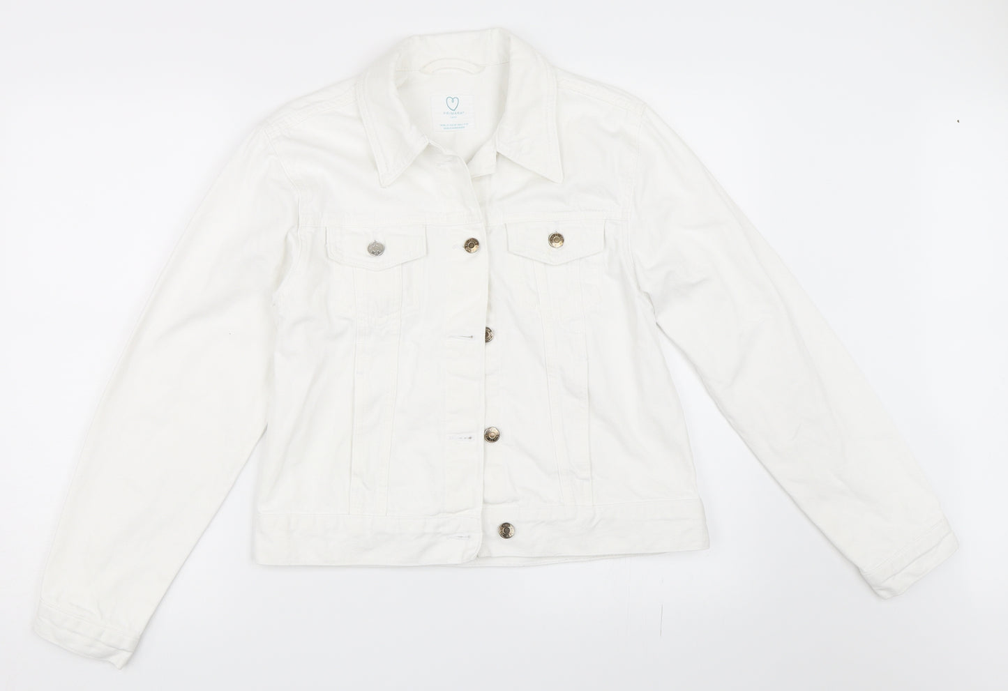 Primark Womens White  Denim Jacket  Size 10