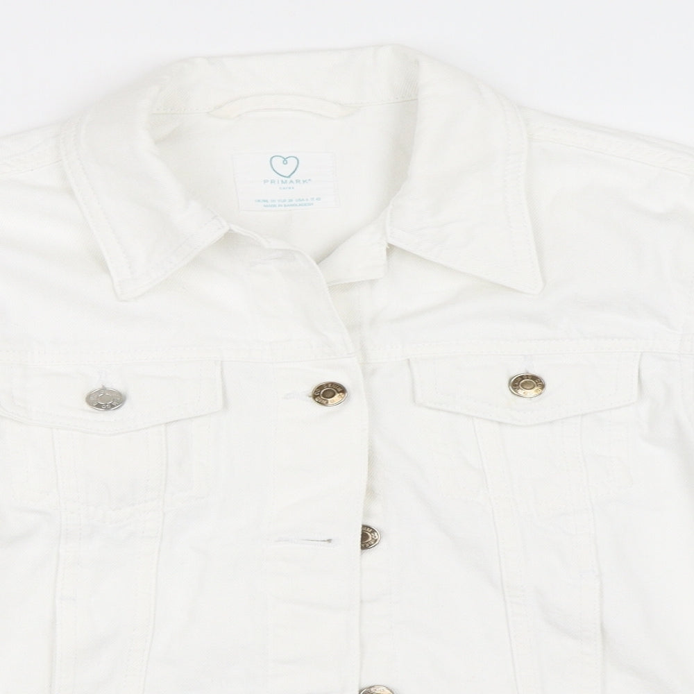 Primark Womens White  Denim Jacket  Size 10