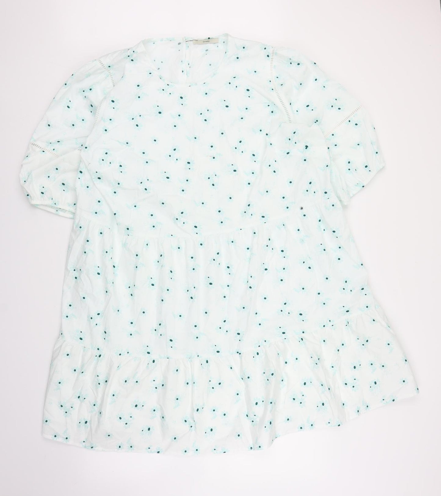 George Womens Blue Floral  A-Line  Size 24