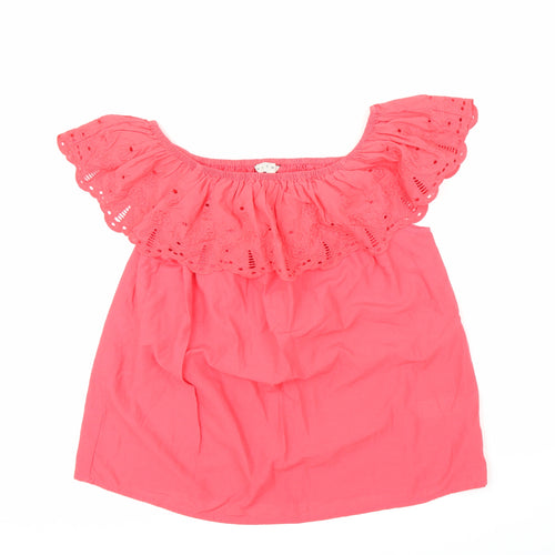 Nutmeg Womens Pink Floral  Basic Blouse Size 14