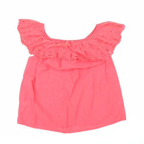 Nutmeg Womens Pink Floral  Basic Blouse Size 14