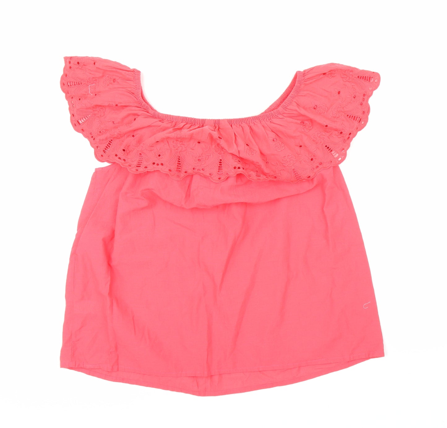Nutmeg Womens Pink Floral  Basic Blouse Size 14