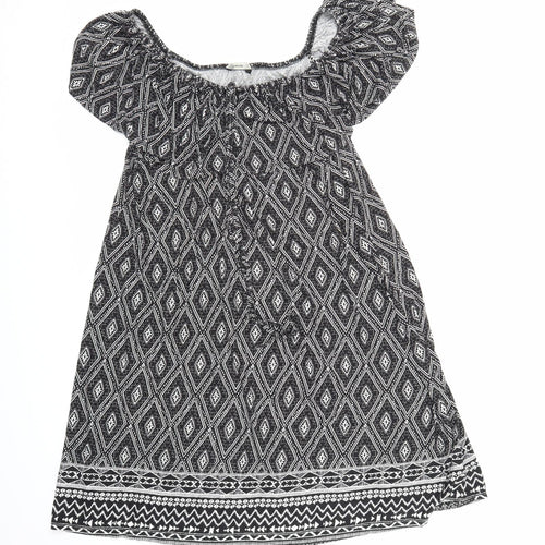 George Womens Black Argyle/Diamond  A-Line  Size L