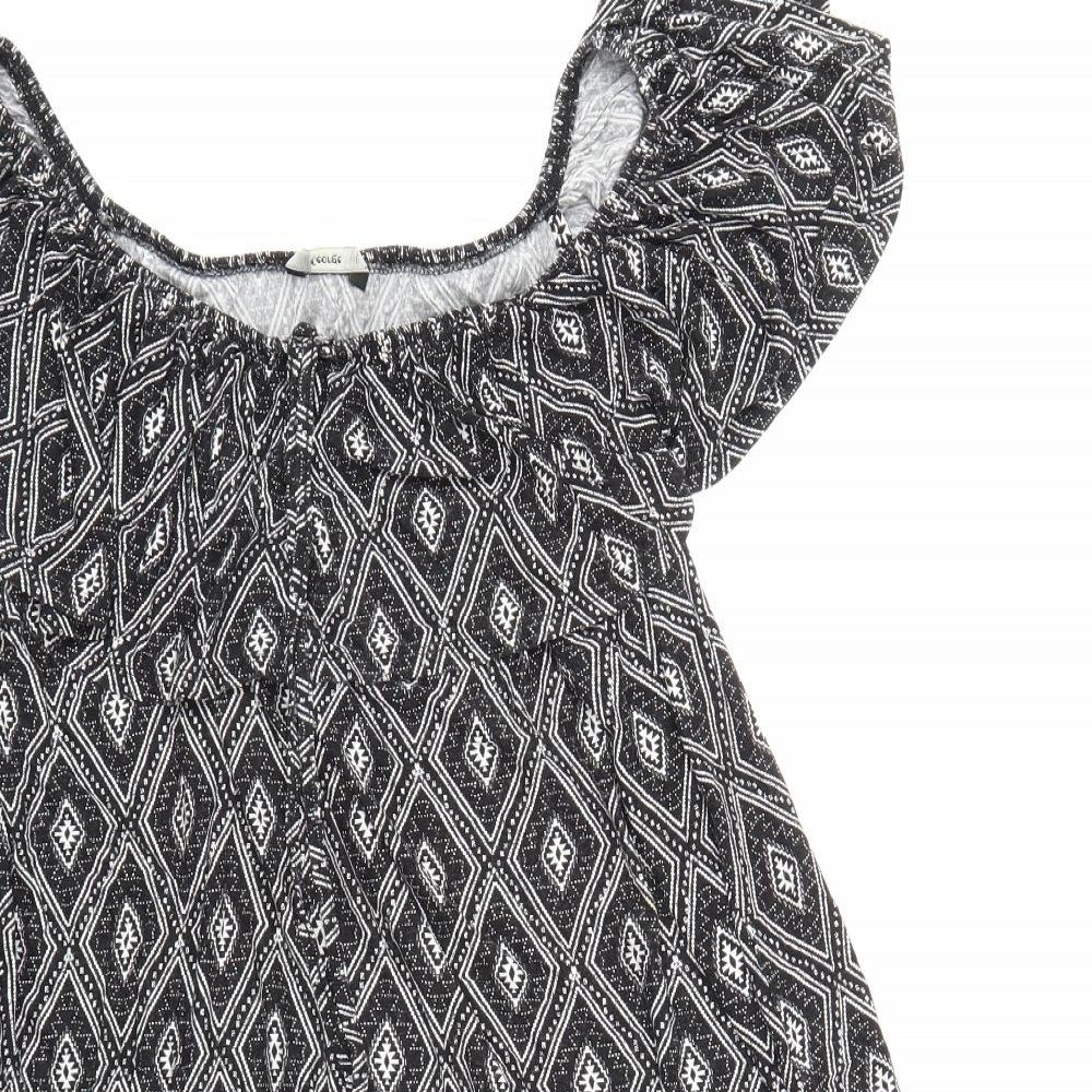 George Womens Black Argyle/Diamond  A-Line  Size L