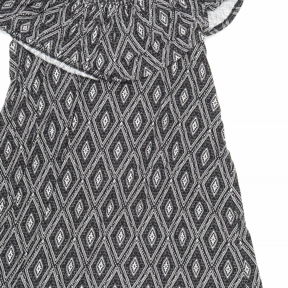 George Womens Black Argyle/Diamond  A-Line  Size L