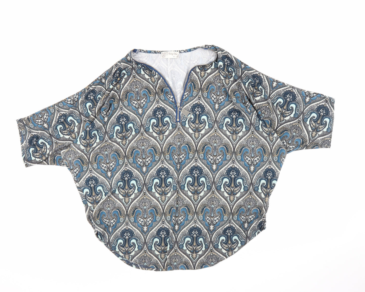 Vouley Vous Womens Green Paisley  Basic Blouse Size L