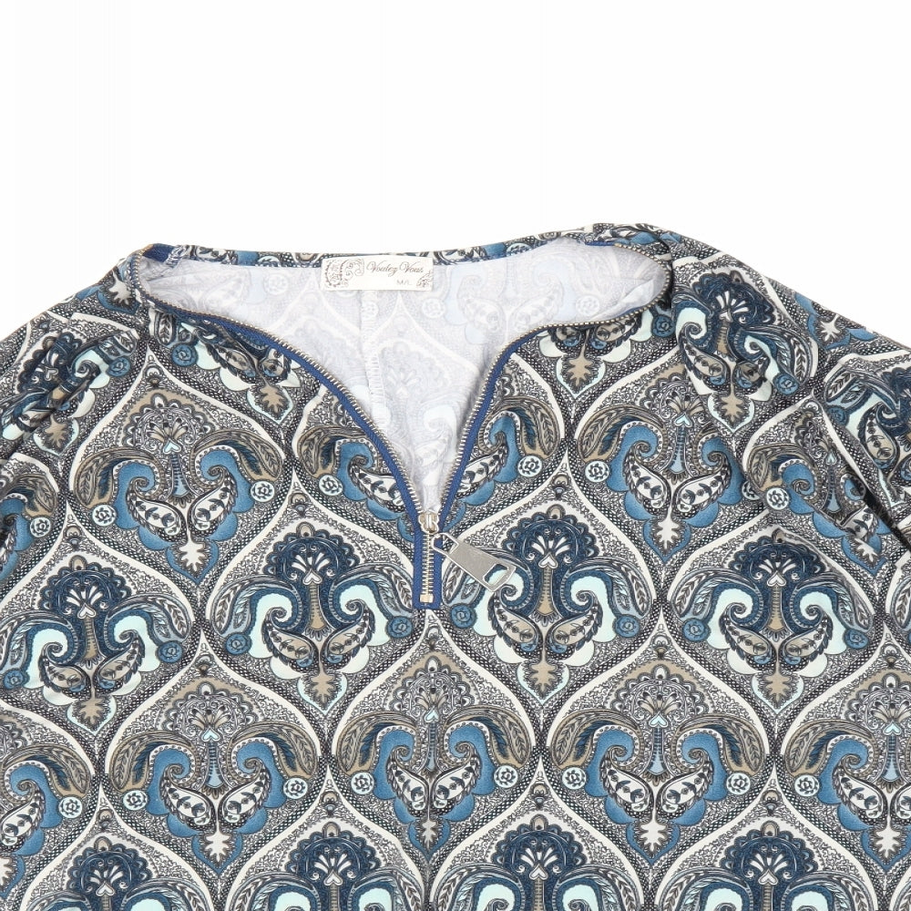 Vouley Vous Womens Green Paisley  Basic Blouse Size L