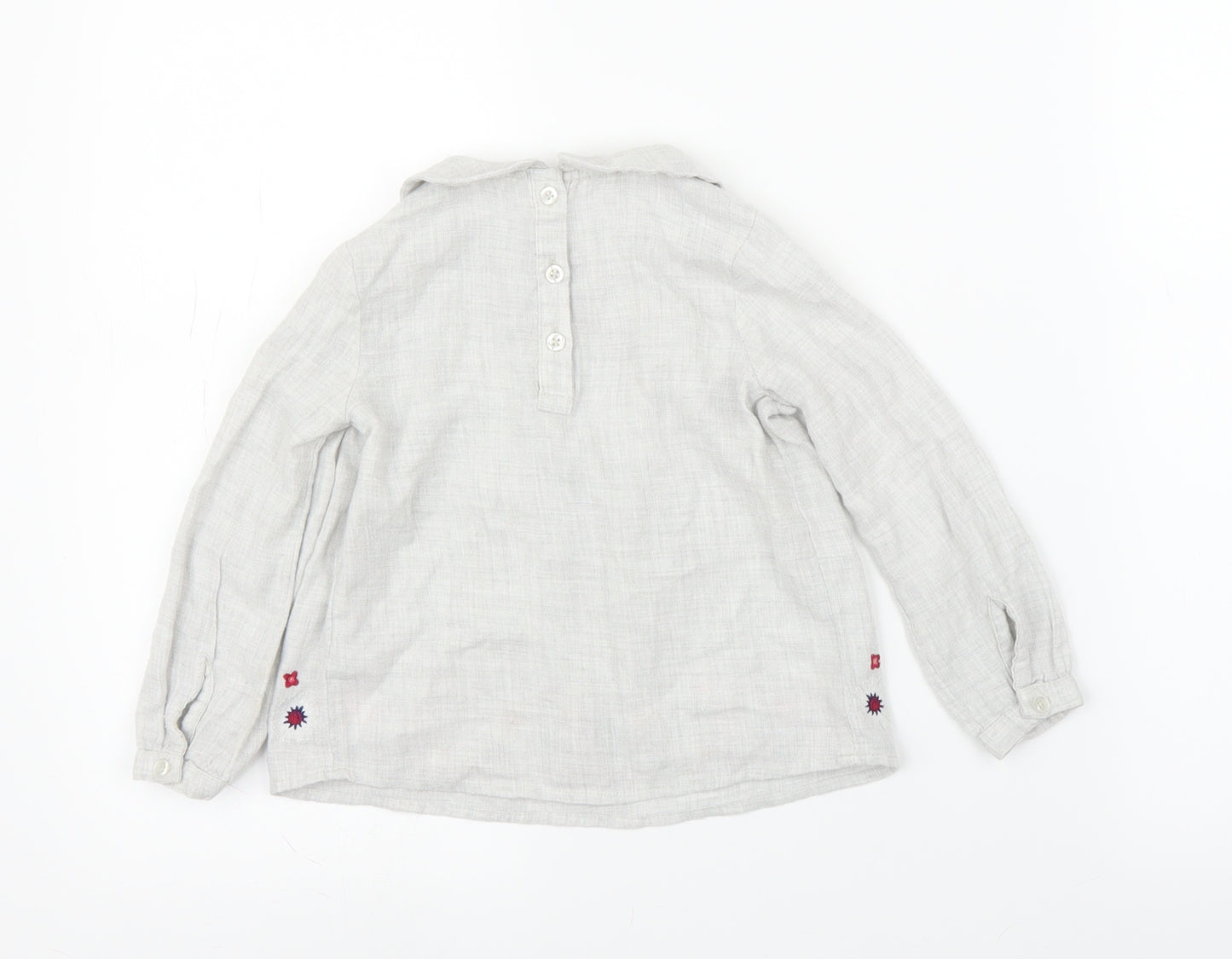 F&F Girls Grey Floral  Basic Blouse Size 2-3 Years