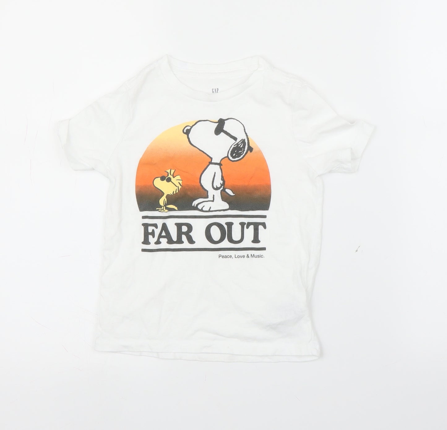 Gap Boys White   Basic T-Shirt Size XS  - Snoopy