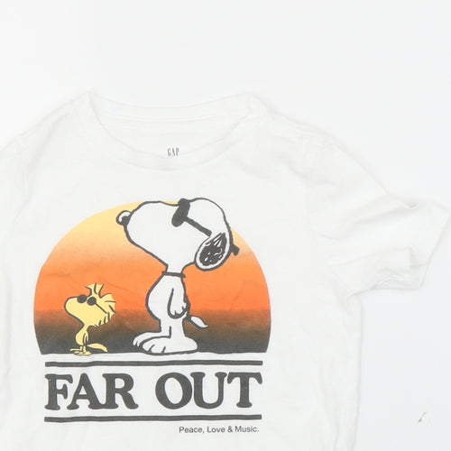 Gap Boys White   Basic T-Shirt Size XS  - Snoopy