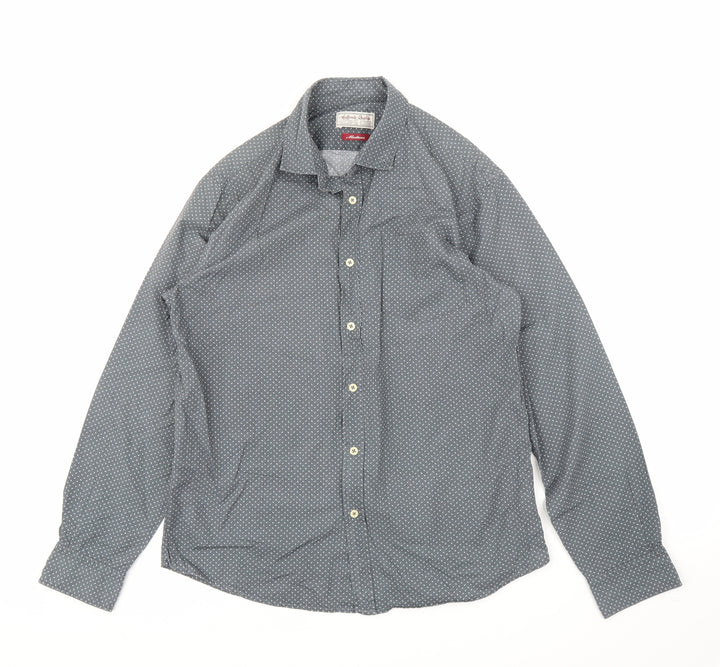 TU Mens Grey Button-Up Size M