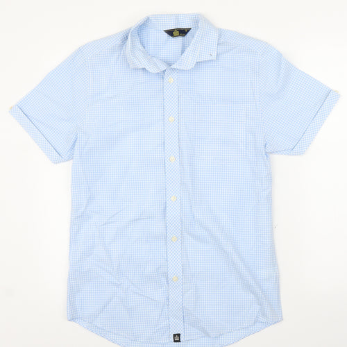 Admiral Mens Blue Check   Button-Up Size S