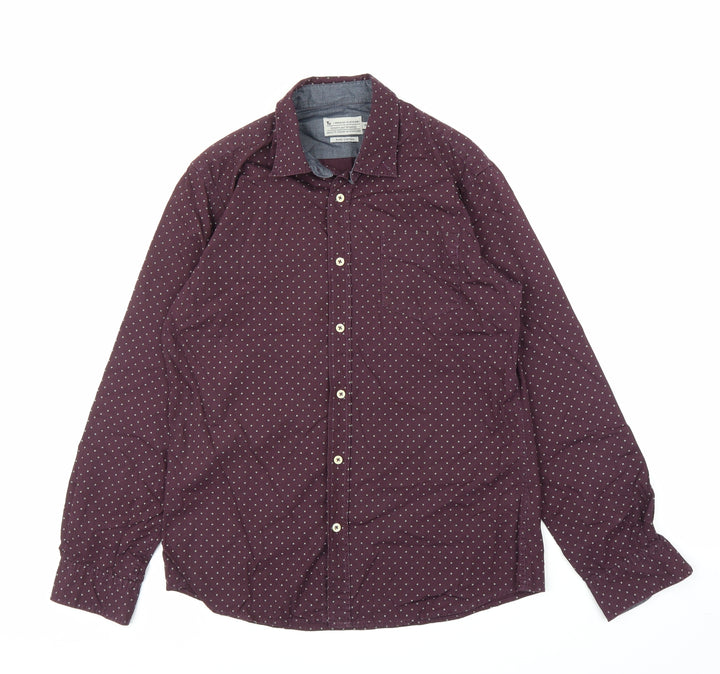 TU Mens Purple Button-Up Size M