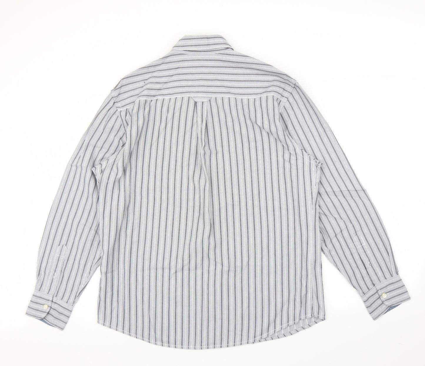 Maine New England Mens Blue Striped   Button-Up Size M