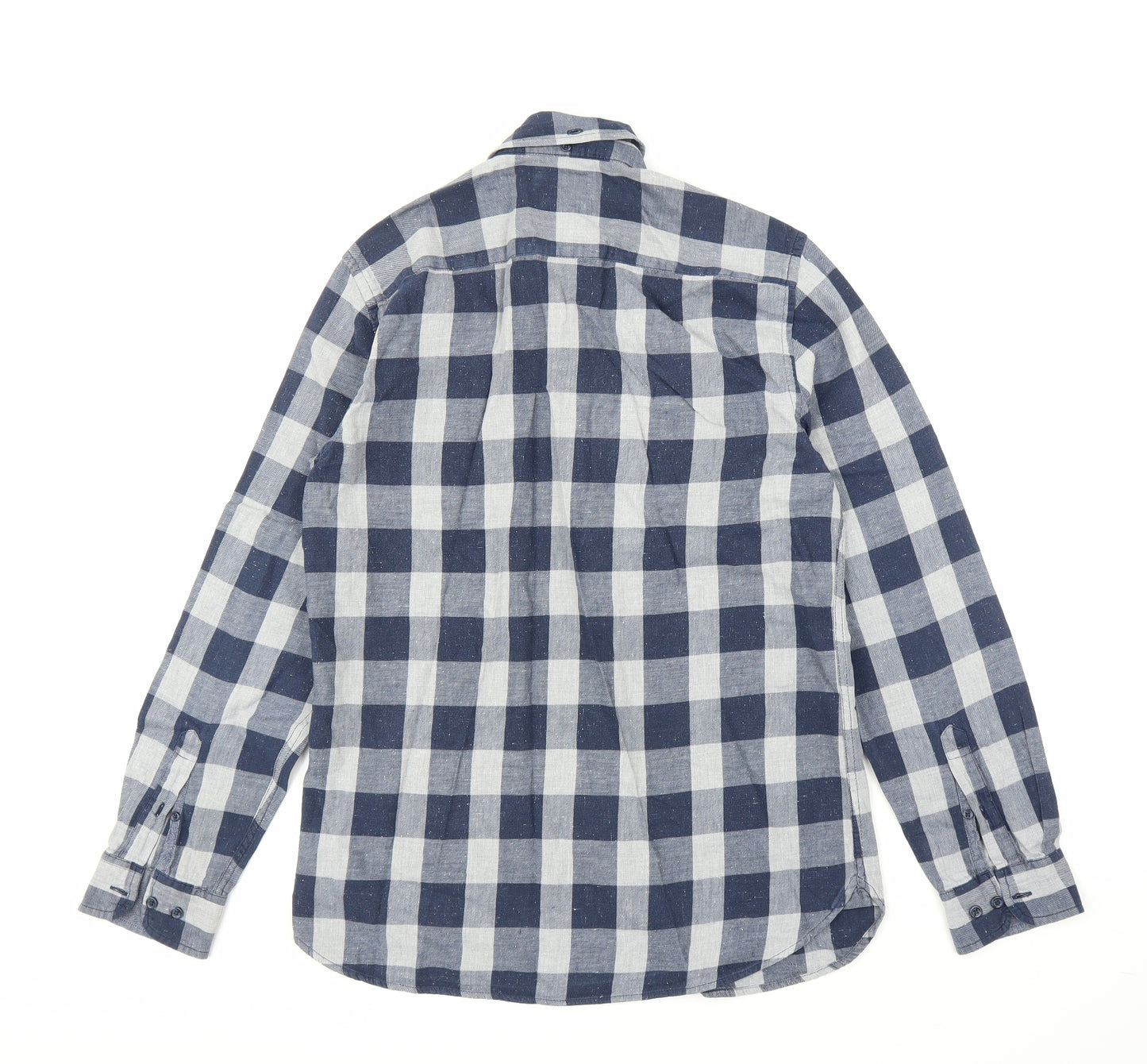 TU Mens Blue Check   Button-Up Size M
