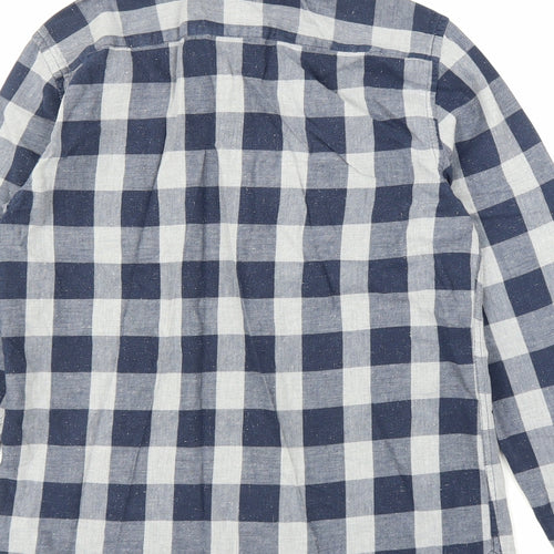 TU Mens Blue Check   Button-Up Size M