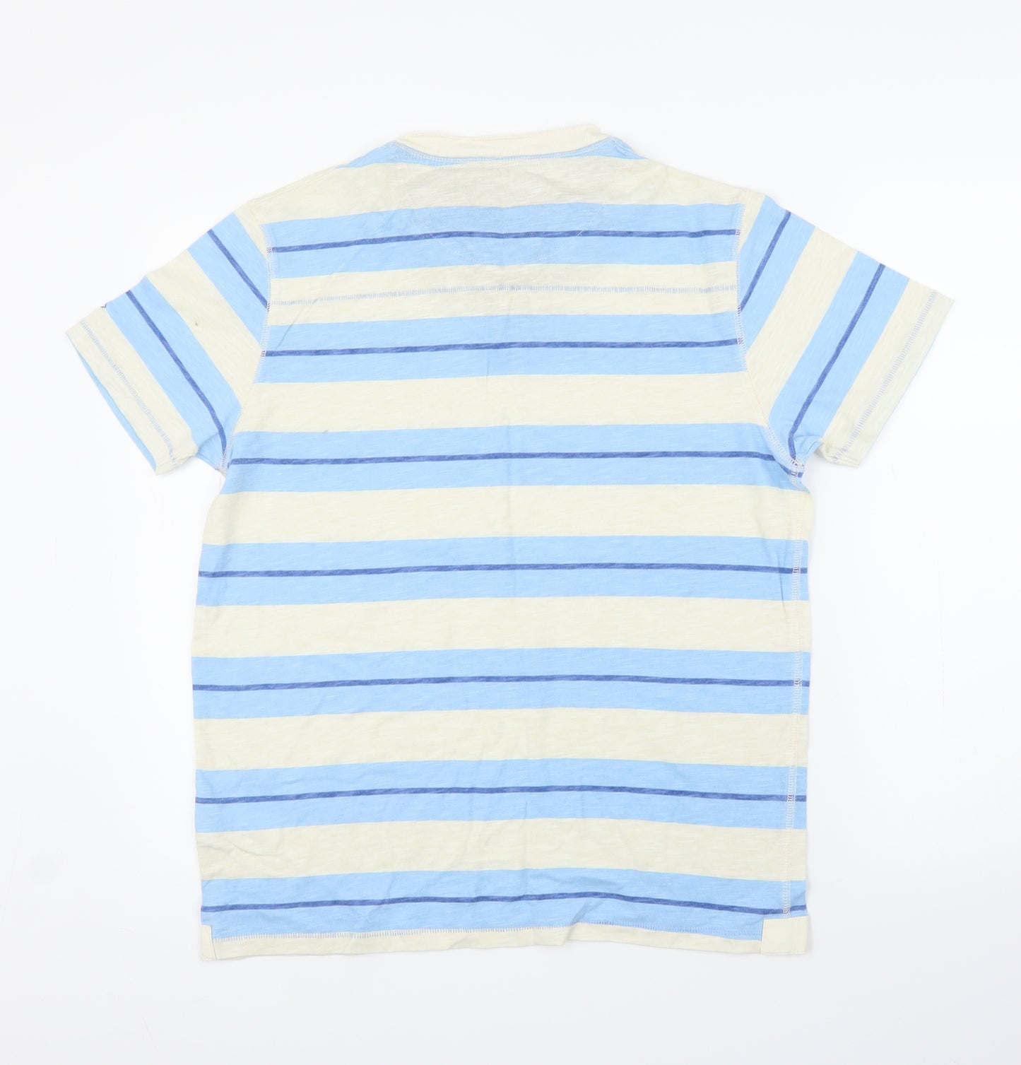 Mantaray Mens Blue Striped   T-Shirt Size M
