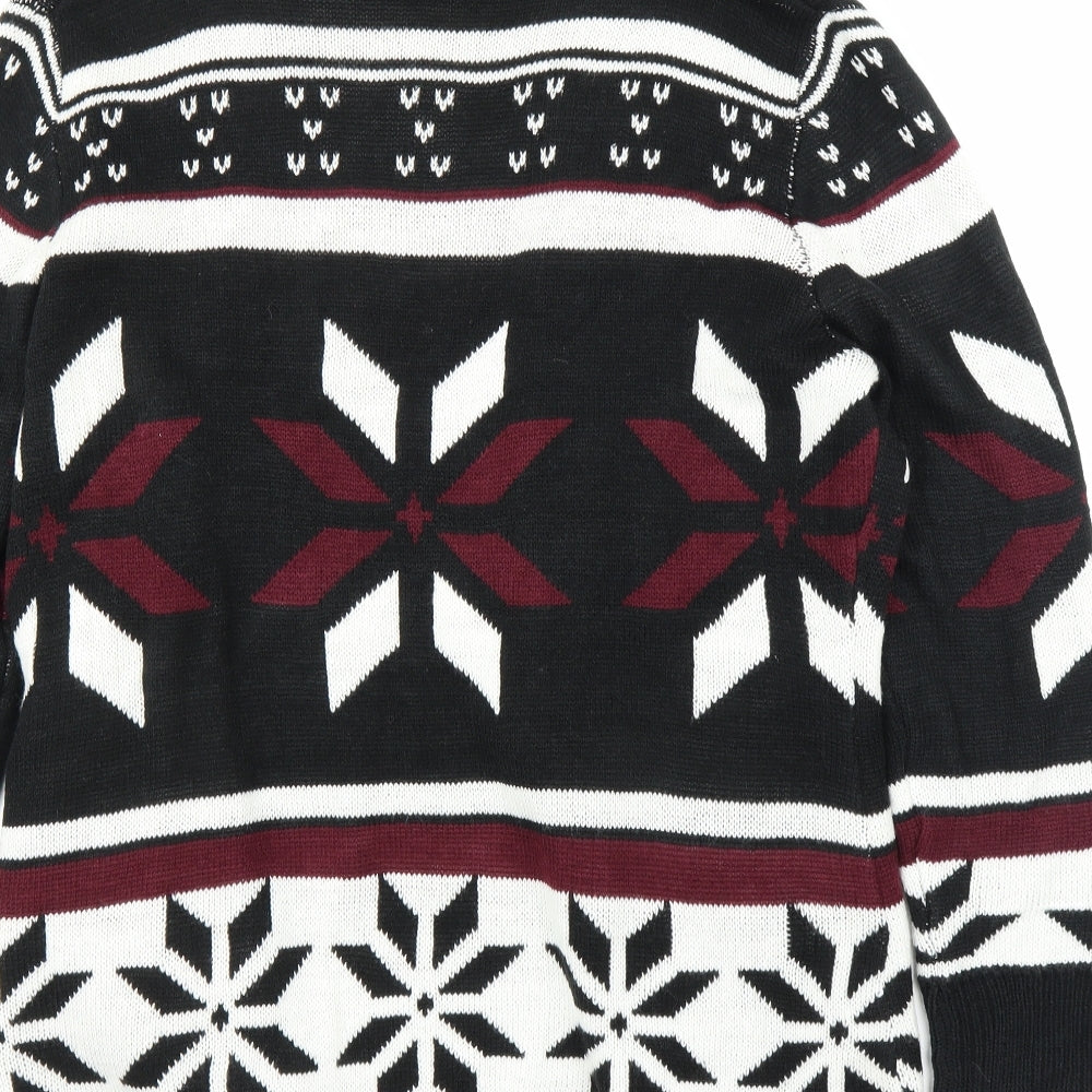 B. You Womens Black Geometric  Cardigan Jumper Size 16