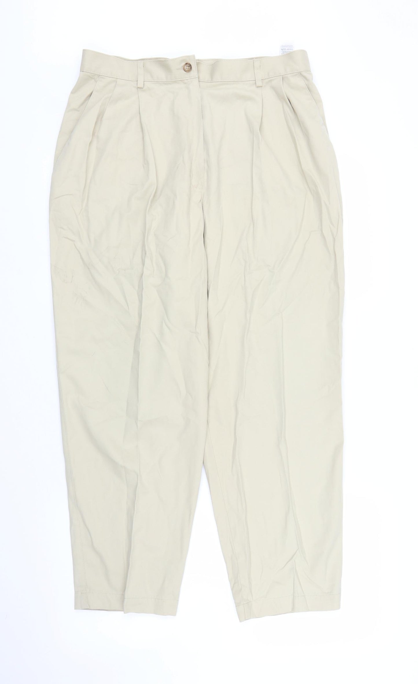 M&S Womens Beige   Capri Trousers Size 16 L26 in