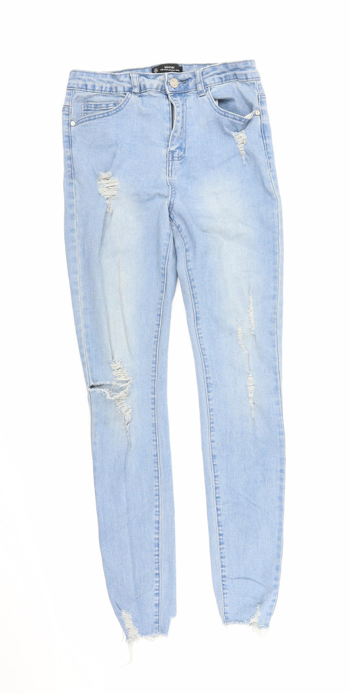 Sinner Womens Blue Denim Skinny Jeans Size 12 L29 in
