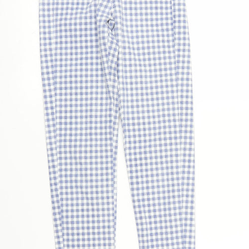 Topshop Womens Blue Check  Carrot Trousers Size 25 in L30 in