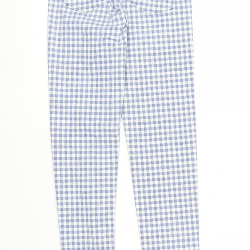 Topshop Womens Blue Check  Carrot Trousers Size 25 in L30 in