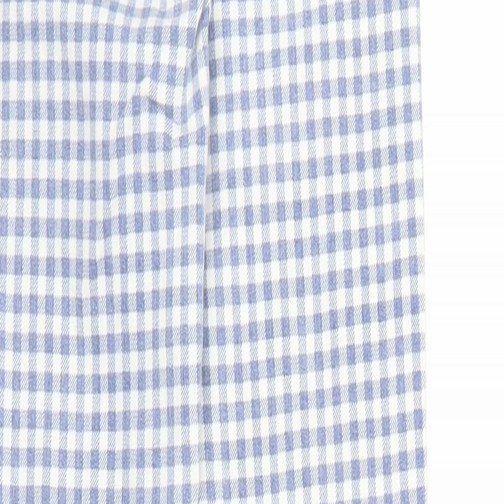 Topshop Womens Blue Check  Carrot Trousers Size 25 in L30 in