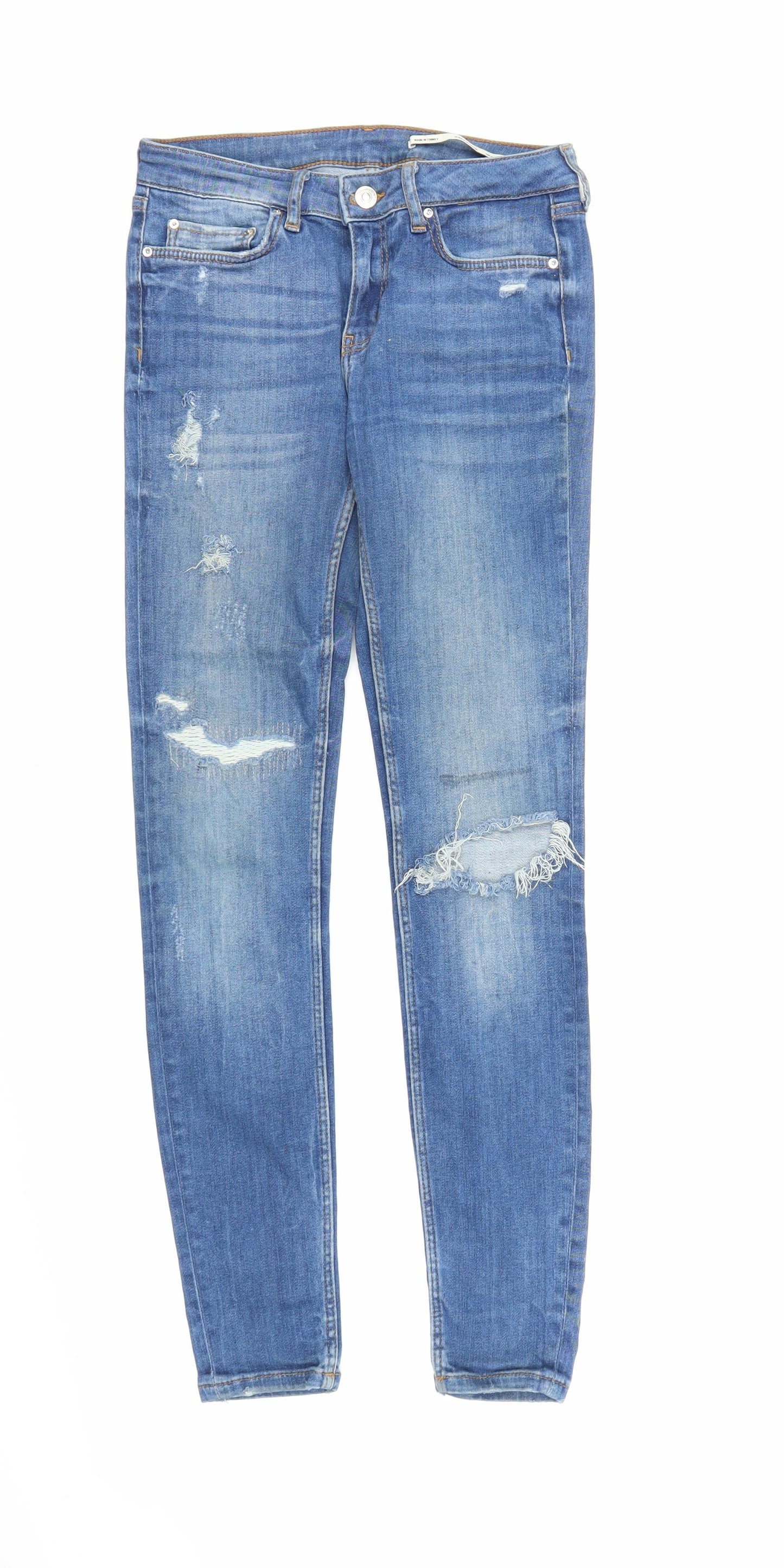 Zara Womens Blue  Denim Skinny Jeans Size 6 L28 in