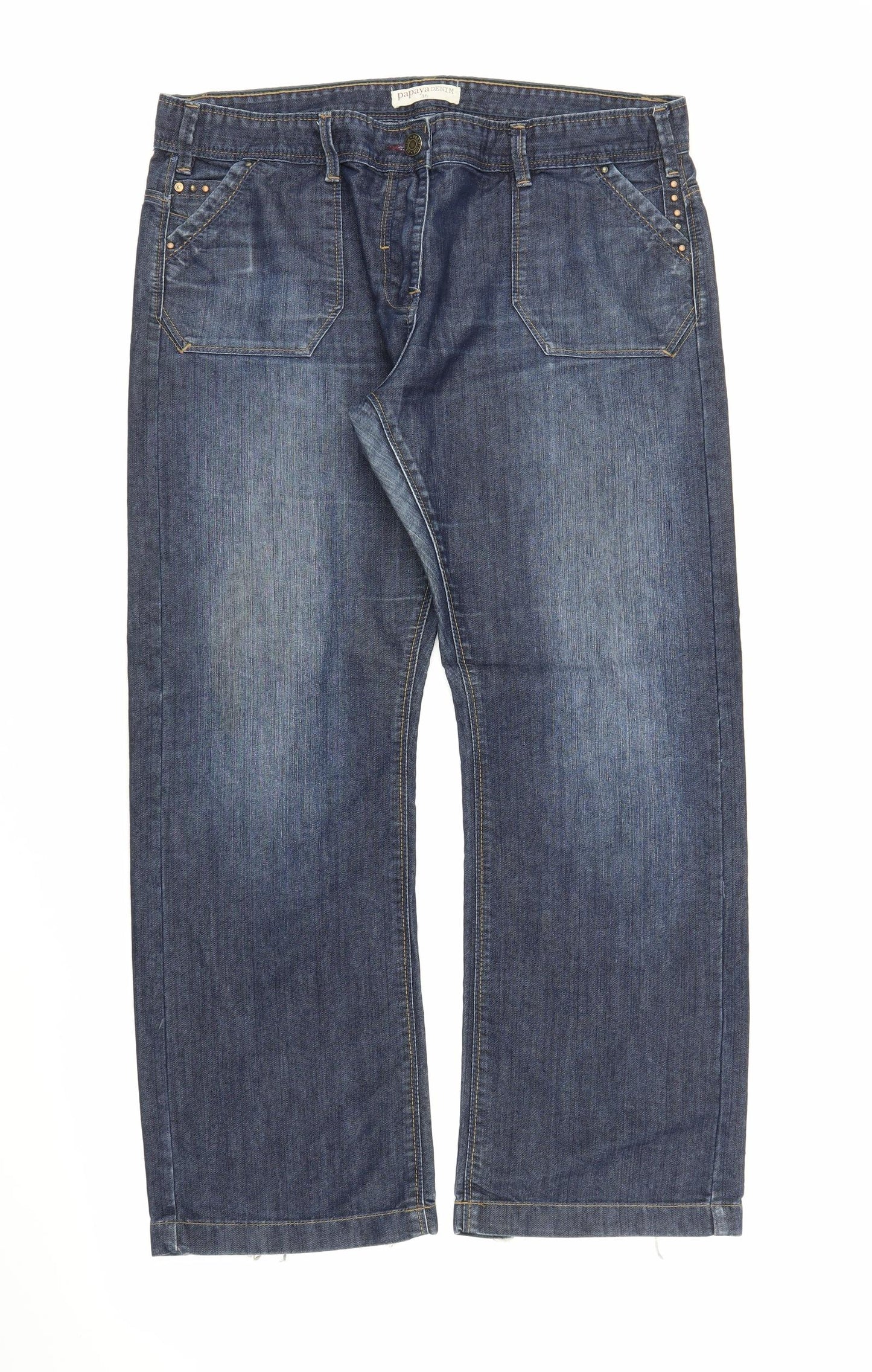 Papaya Womens Blue  Denim Bootcut Jeans Size 16 L26 in