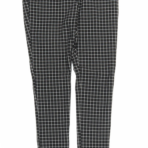 New Look Womens Black Check  Carrot Trousers Size 12 L26 in