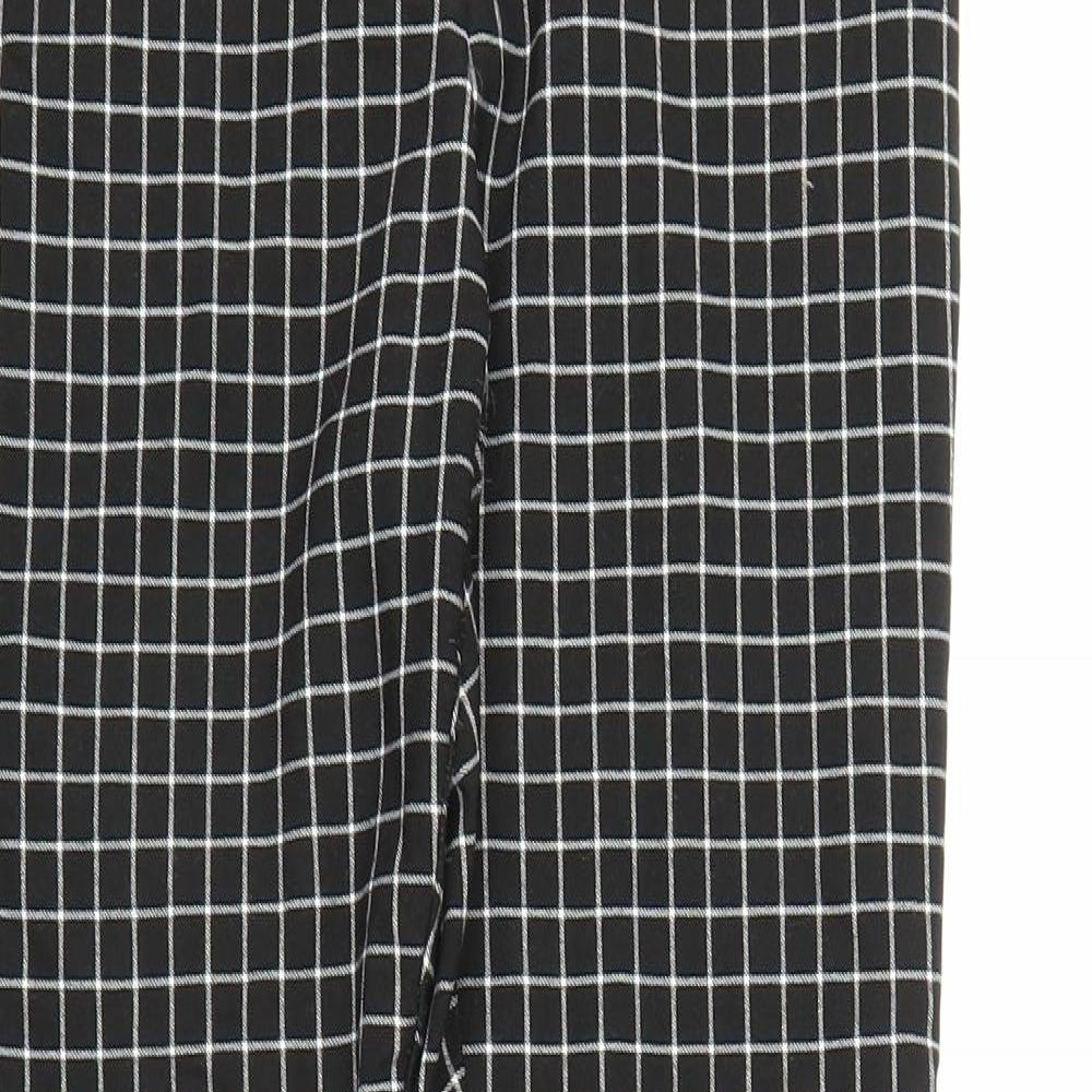 New Look Womens Black Check  Carrot Trousers Size 12 L26 in