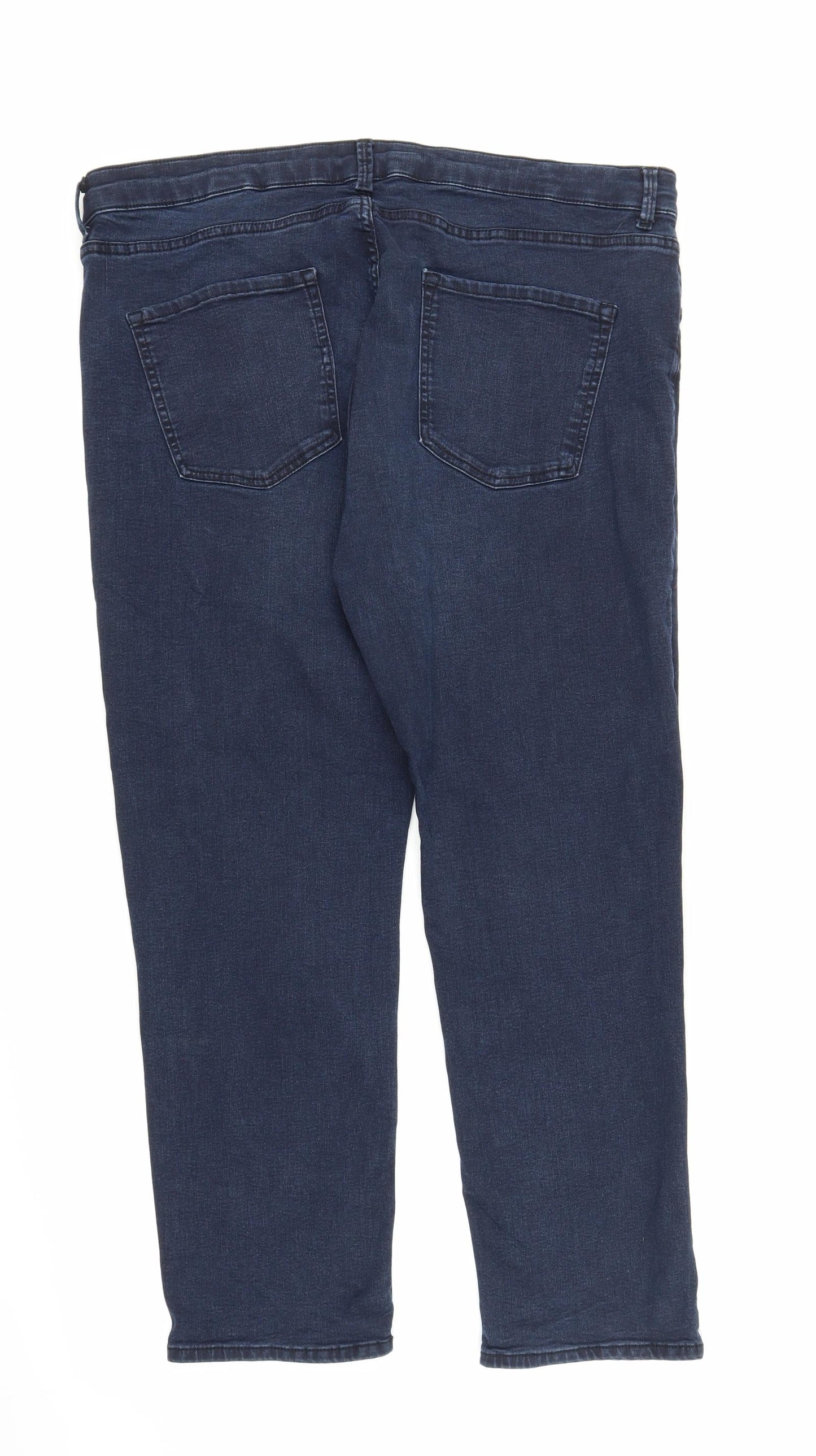 M&S Womens Blue  Denim Straight Jeans Size 20 L25 in