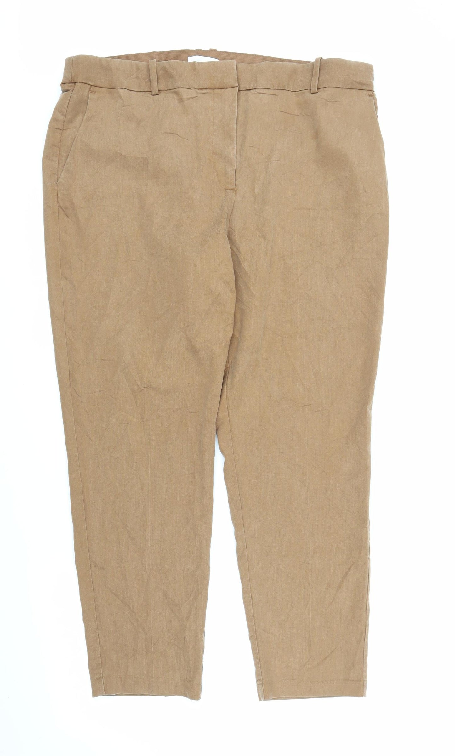 H&M Womens Beige   Capri Trousers Size 22 L26 in