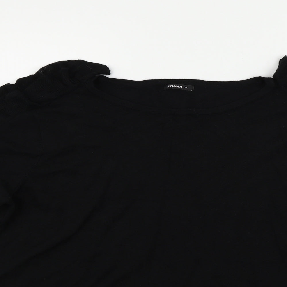 Roman Womens Black   Basic T-Shirt Size 18