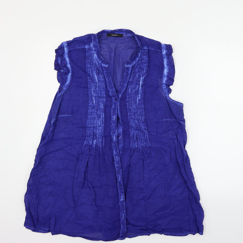 Roman Womens Blue   Basic Button-Up Size 18