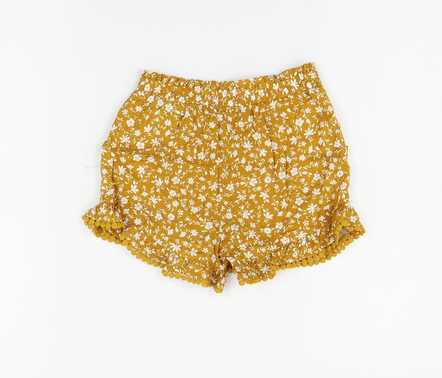 Matalan Girls Orange Floral  Cut-Off Shorts Size 4 Years
