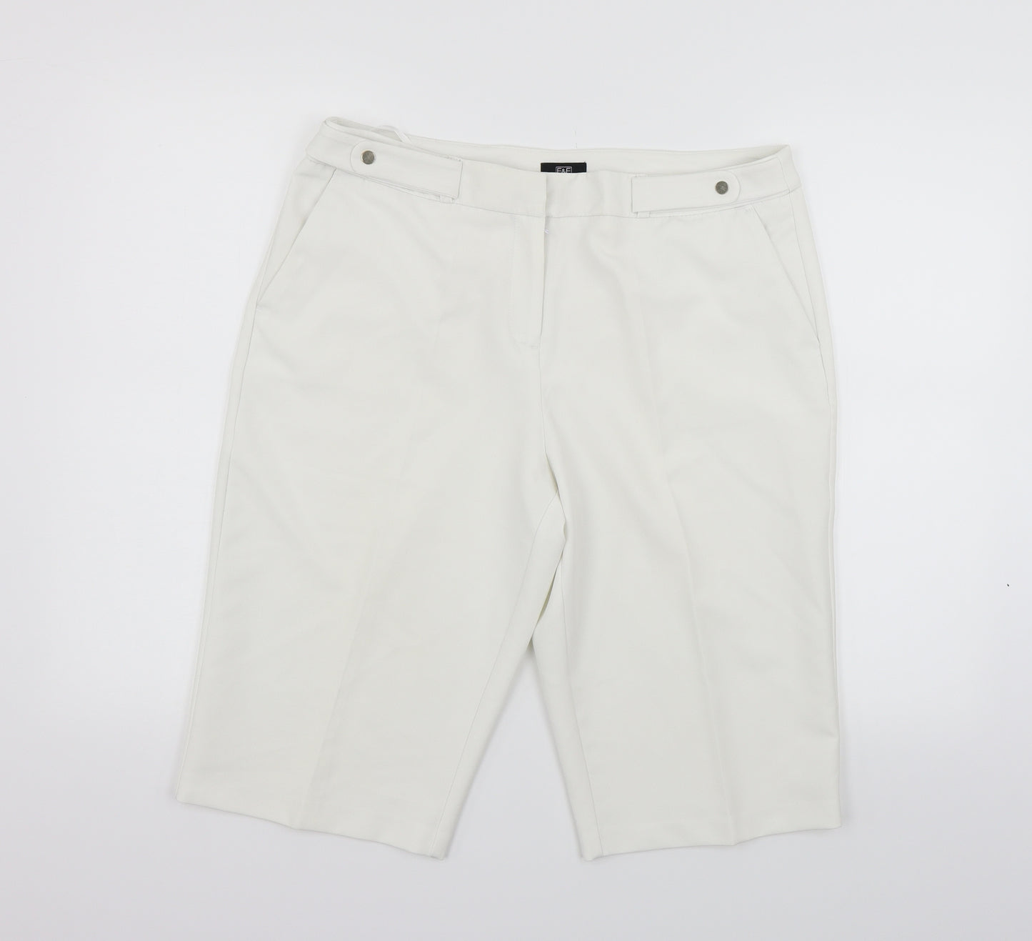 F&F Womens White   Cut-Off Shorts Size 14